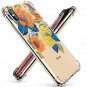 For iPhone Xs Max Case Pattern Design Soft  Flexible Flower Leaves/Orange