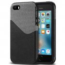 iPhone 5/5S/SE Case Protection Leather Fabric Design Good Grip Gray & Black