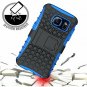 For Samsung Galaxy S6 Case Heavy Duty Dual Layer Shockproof Silicone Blue