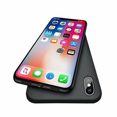 For iPhone X/Xs Case Flexible Back Plate Full Protective Anti Fingerprint Black
