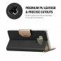 For Galaxy Note 9 Wallet Case Card Slots Mirror Wristlet Folding Stand Black