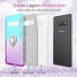 For Samsung Galaxy S10 Plus Glitter Gradient Ombre Case Ring HolderTeal Purple
