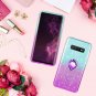 For Samsung Galaxy S10 Plus Glitter Gradient Ombre Case Ring HolderTeal Purple