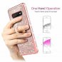 For Samsung Galaxy S10 Plus Glitter Gradient Ombre Case Ring Holder Rose Gold