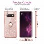 For Samsung Galaxy S10 Plus Glitter Gradient Ombre Case Ring Holder Rose Gold