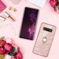 For Samsung Galaxy S10 Plus Glitter Gradient Ombre Case Ring Holder Rose Gold