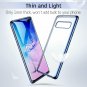 For Samsung Galaxy S10 Plus Case Clear Slim Soft TPU Protective Blue Frame