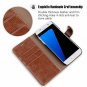 For Samsung Galaxy S7 Case Leather Flip Wallet Card Slot Kickstand Brown