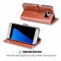 For Samsung Galaxy S7 Case Leather Flip Wallet Card Slot Kickstand Brown