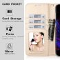 For Samsung Galaxy S8 Case Leather Wallet Flip Folio Mirror Wrist Strap Purple