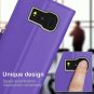 For Samsung Galaxy S8 Case Leather Wallet Flip Folio Mirror Wrist Strap Purple