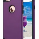 For iPhone 6S/6 Case Slim Fit Dual Layer Soft Silicone  Hard Back Purple/Black