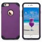 For iPhone 6S/6 Case Slim Fit Dual Layer Soft Silicone  Hard Back Purple/Black