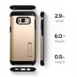For Samsung Galaxy S8 Case Reinforced Kickstand Heavy Duty Protection Maple Gold