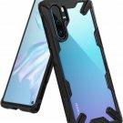 For Huawei P30 Pro Ergonomic Transparent Military Drop Tested TPU Bumper Black
