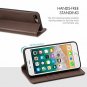 For iPhone 7/8 Plus Case Genuine Leather Wallet Credit Card Slot Magnetic Coffee