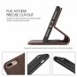 For iPhone 7/8 Plus Case Genuine Leather Wallet Credit Card Slot Magnetic Coffee