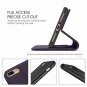 For iPhone 7/8 Plus Case Genuine Leather Wallet Credit Card Slot Magnetic Purple