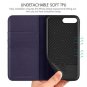 For iPhone 7/8 Plus Case Genuine Leather Wallet Credit Card Slot Magnetic Purple