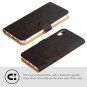 For Apple iPhone XR Case Luxury Genuine Leather Wallet and Card Slots Black