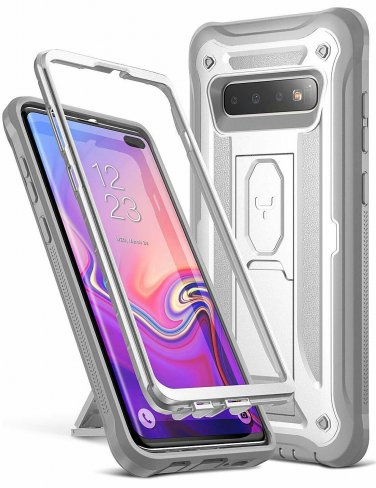 For Galaxy S10 Plus Case Heavy Duty Protection Full Body Shockproof Slim White