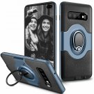 For Galaxy S10 Plus Case Metal Ring Holder Kickstand Shockproof Bumper NavyBlue