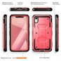 Built in Screen Protector Heavy Protection Kickstand Case for iPhone XR Pink