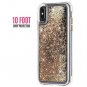 For iPhone XS Max Case Mate WATERFALL dynamic flowing glitter effect Gold