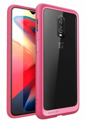 For OnePlus 6T Case Premium Hybrid Protective Clear TPU Bumber Back Cover Pink