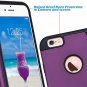 for iPhone 6/6S Case Slim Fit Dual Layer Soft Silicone Anti Scratch Purple Black