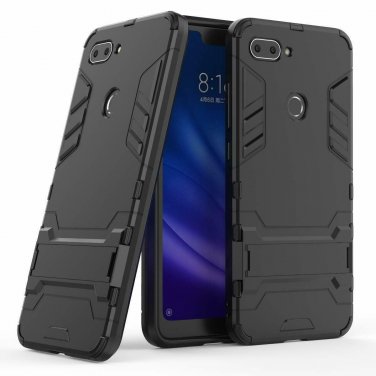 For xiaomi mi 8 lite case MYLBOO Dual Layer Rugged Hybrid Hard Shockproof Black