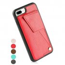 For iPhone 7/8 Plus Wallet Case PU Leather ZVEdeng Credit Card Slot Red
