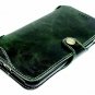 For iPhone 8 Plus/7 Plus 5.5 Inch Genuine Leather Wallet Cases Handmade Green