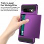 for Galaxy S10 Plus Case Wallet Card Holder ID Slot Sliding Hidden Pocket Purple