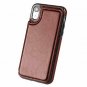 For iPhone XR Case Wallet Card Slots Shockproof Folio Flip Protective Brown