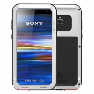 For Sony XA2 Ultra Case Armor Aluminum Metal Bumper Silicone Gorilla Glas Silver