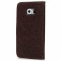 For Samsung Galaxy S6 Case Wallet PU Leather Shockproof Inner Bumper Slim Brown