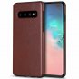For Galaxy S10 Plus Case Leather Flexible TPU Silicone Hybrid Slim Brown