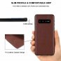 For Galaxy S10 Plus Case Leather Flexible TPU Silicone Hybrid Slim Brown