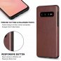 For Galaxy S10 Plus Case Leather Flexible TPU Silicone Hybrid Slim Brown