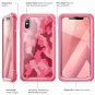 For iPhone X/XS Case Ares FullBody Rugged Clear Bumper Builtin Screen Camo/Pink