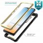 LG G7/LG G7 ThinQ Case FullBody Rugged Clear Bumper Builtin Screen Black/Gold