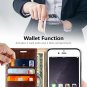 For iPhone 8 Plus Wallet Case Cowhide Leather Card Holder Slots Kickstand Brown