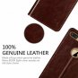 For iPhone 8 Plus Wallet Case Cowhide Leather Card Holder Slots Kickstand Brown