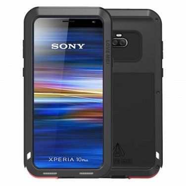 For Sony XA2 Ultra Case Armor Aluminum Metal Bumper Silicone Gorilla Glass Black