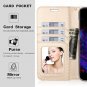 For Samsung Galaxy S8 Case Leather Wallet Flip Folio Wrist Strap Navy Blue