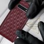 For Galaxy S10 Plus 6.4 inch Case Luxury Cowhide Genuine Leather Wine Red