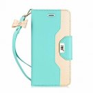 Samsung Galaxy S7 Edge Case Leather Wallet Flip Folio Mirror Strap Mint Green
