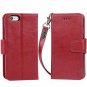 For iPhone 6/6s Wallet Case PU Leather IDCredit Card Pockets Flip Folio Wine Red