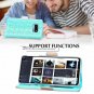 For Samsung Galaxy S10e Case Wallet Luxurious Carved Inside Mirror Mint Green